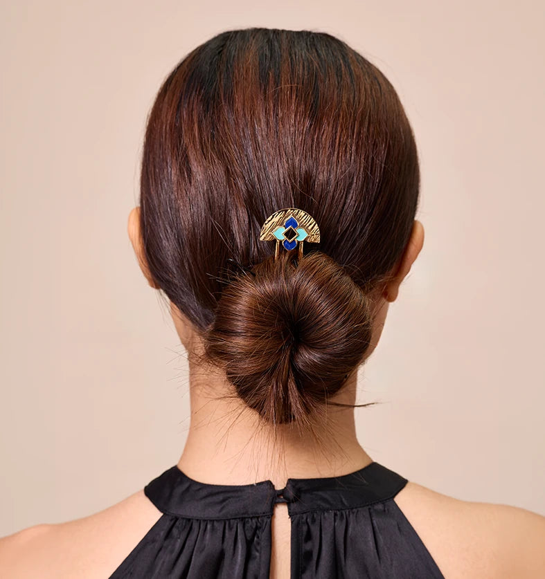 Buy Textured Mosaic Bun Pin Online 