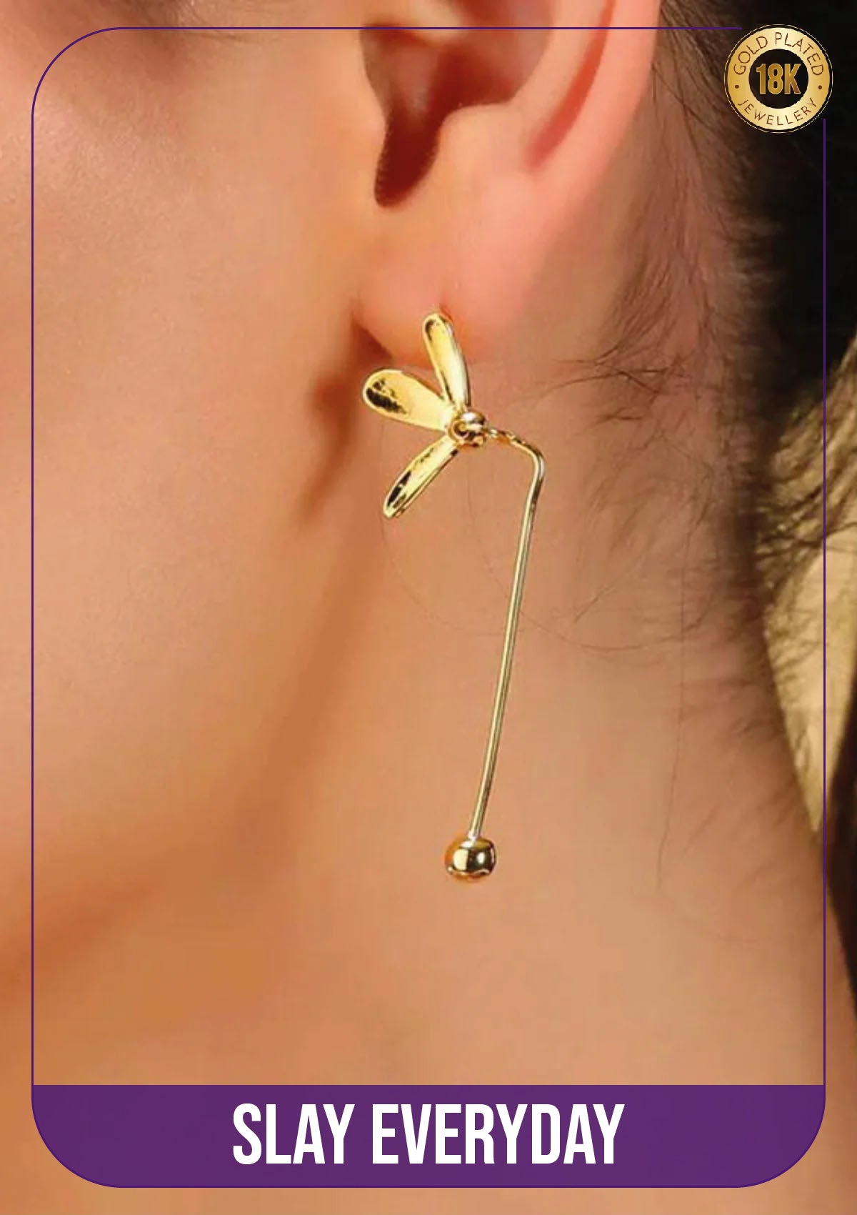 Abstract Floral Drop Earrings