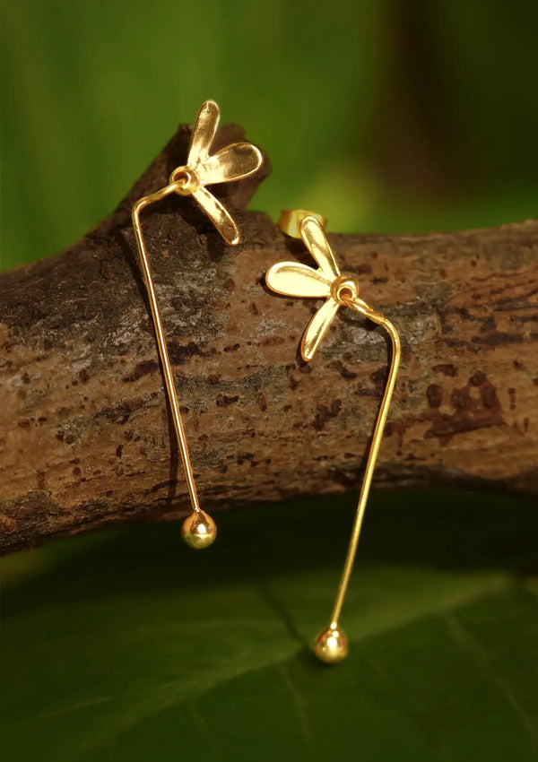 Abstract Floral Drop Earrings