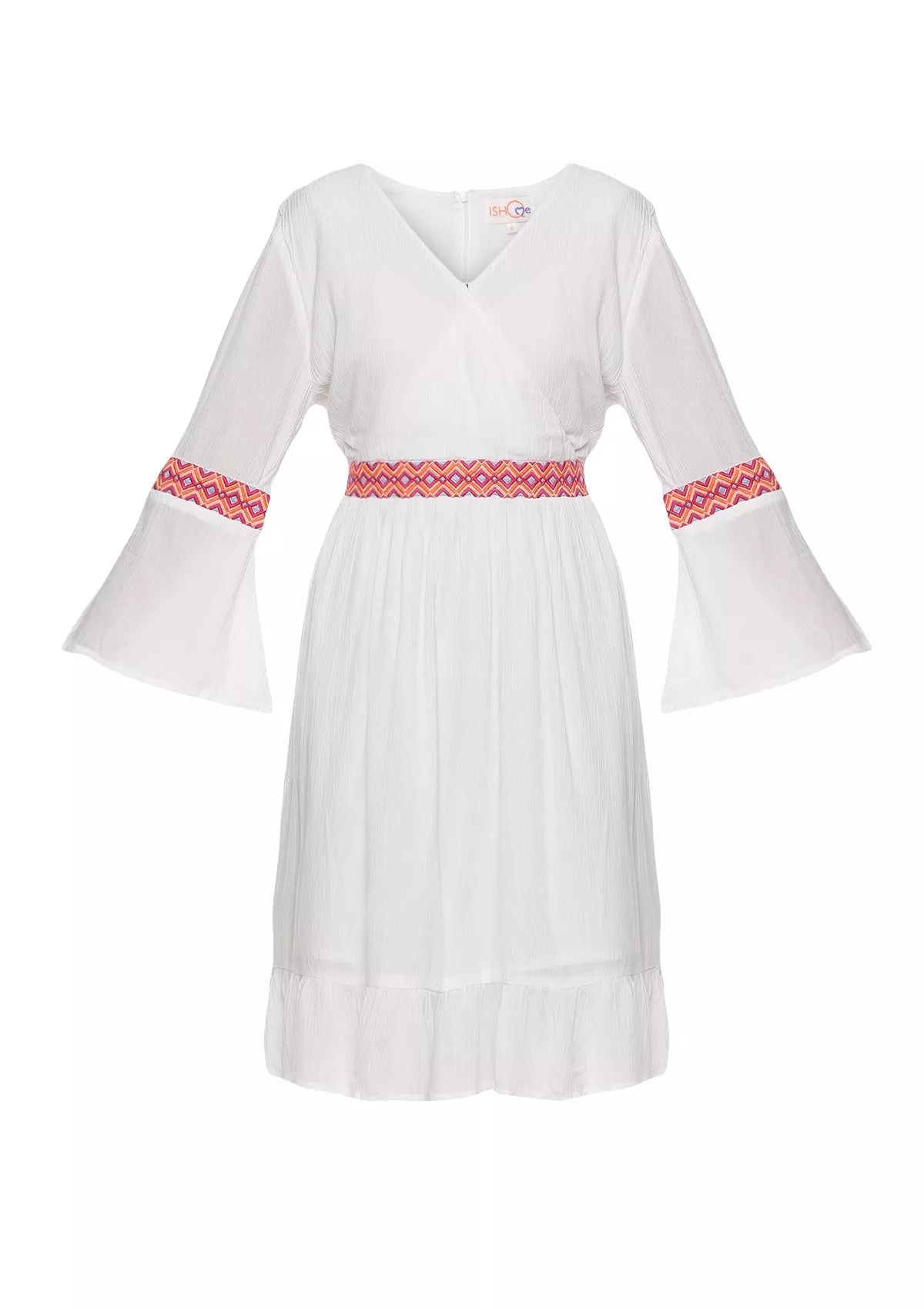 Buy Adhara - Sassy White Dress with elegant Embroidery Online