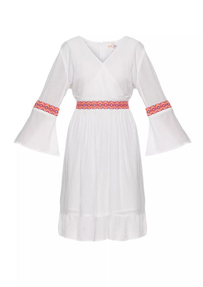 Buy Adhara - Sassy White Dress with elegant Embroidery Online