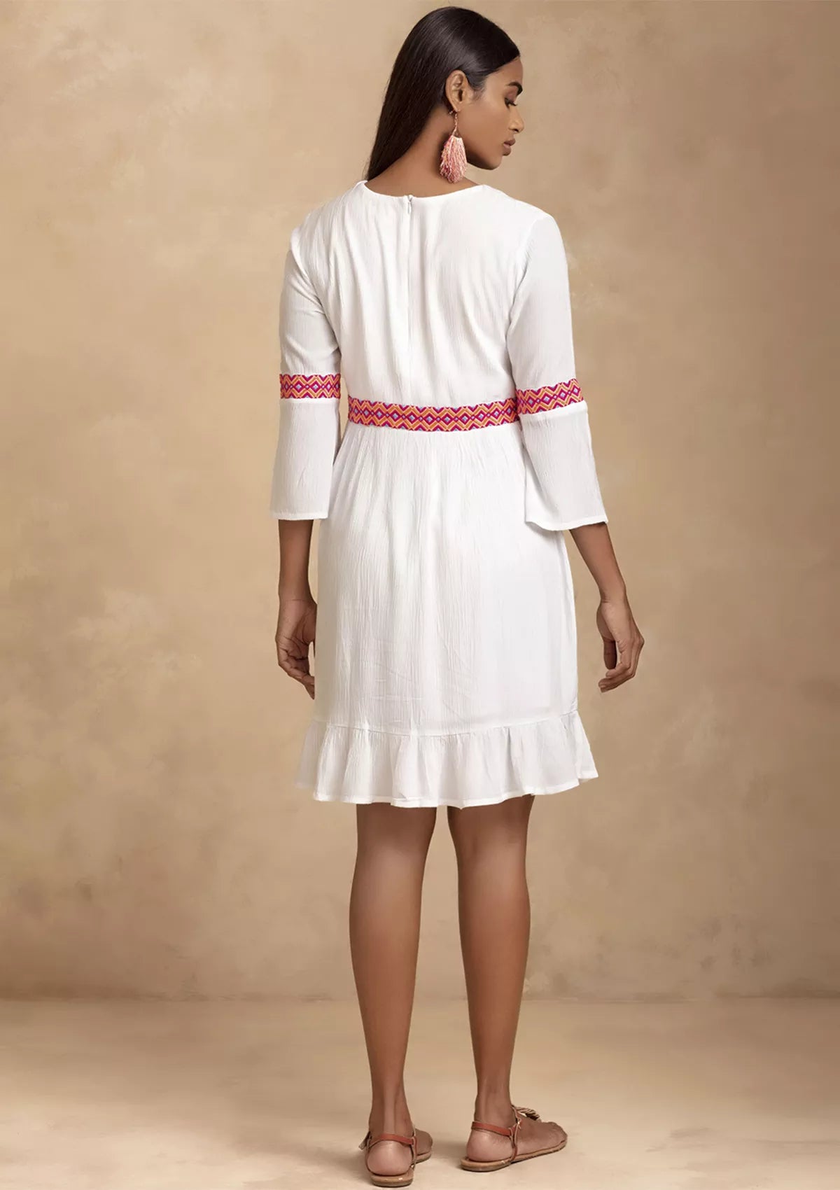 Adhara - Sassy White Dress with elegant Embroidery Price