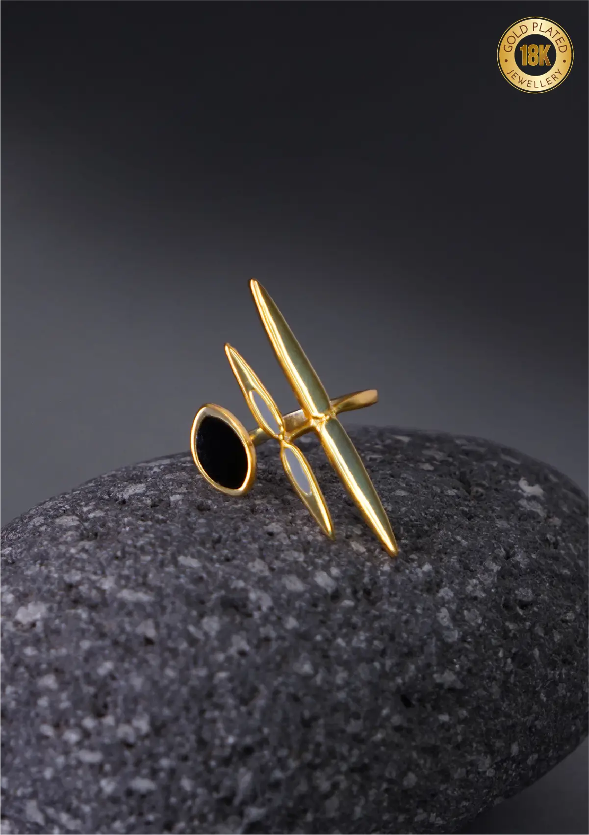 Adjustable Long Wrap 18K Gold Plated Ring