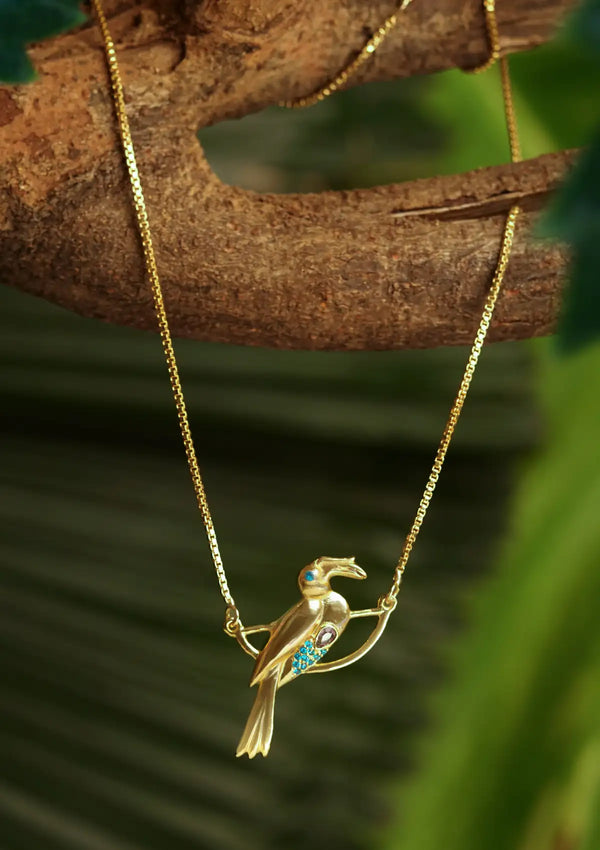 Amethyst Stone Bird Pendant Necklace