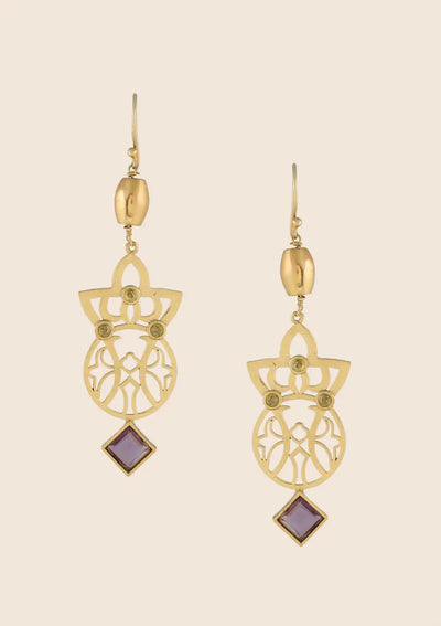 Amethyst & Peridot Filigree Earring Online