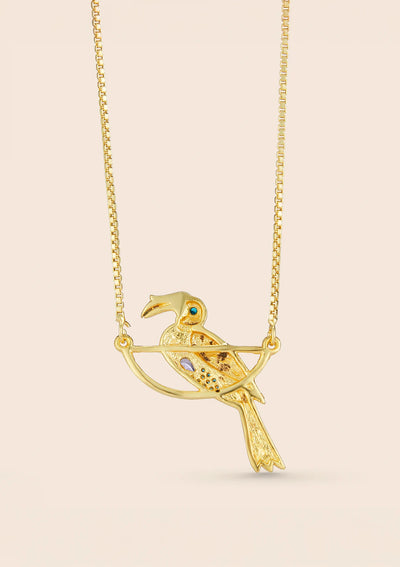 Amber Stone Bird Pendant Necklace for Women