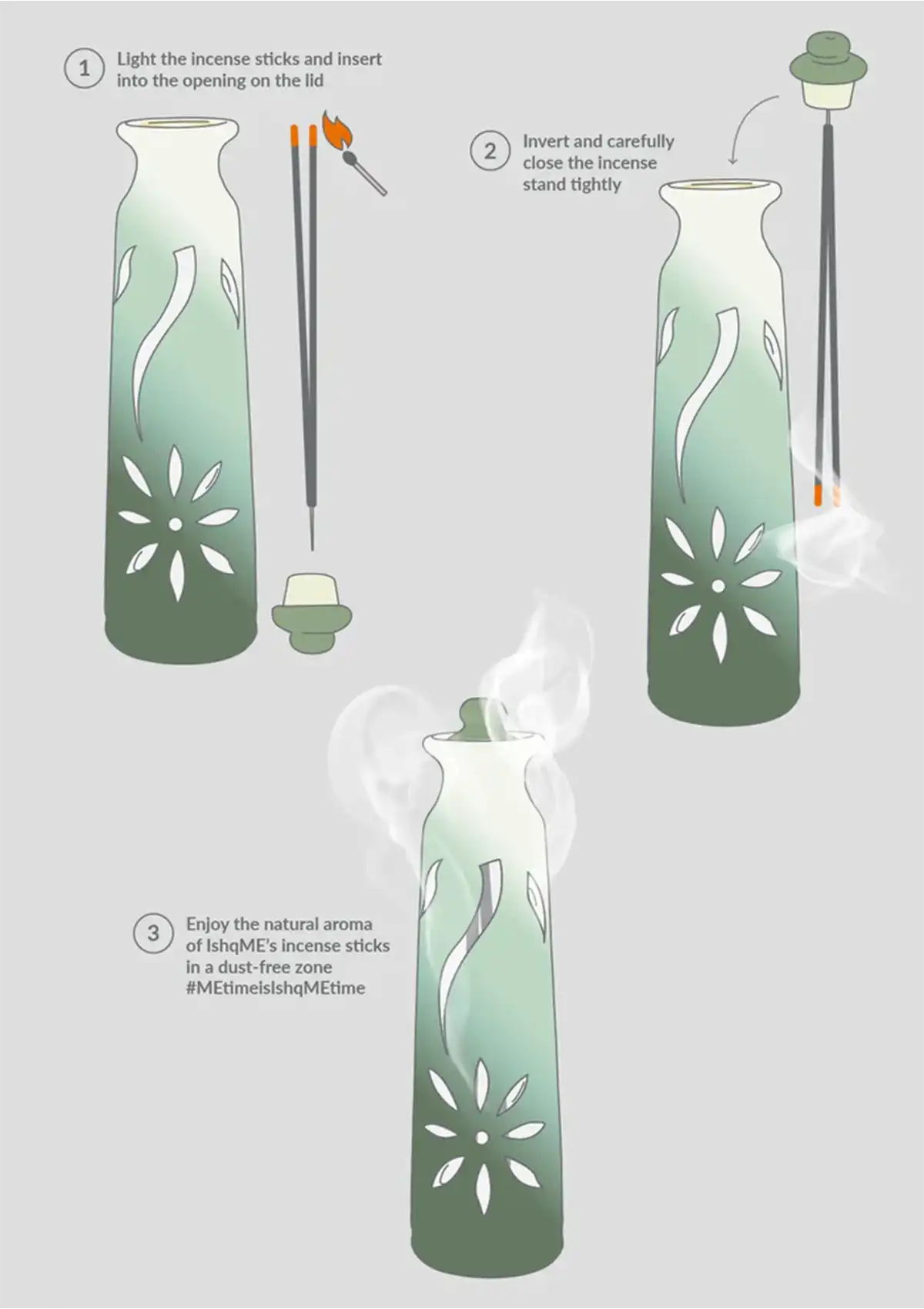 Ash Catcher Incense (Agarbatti) Stand - Aquamarine 