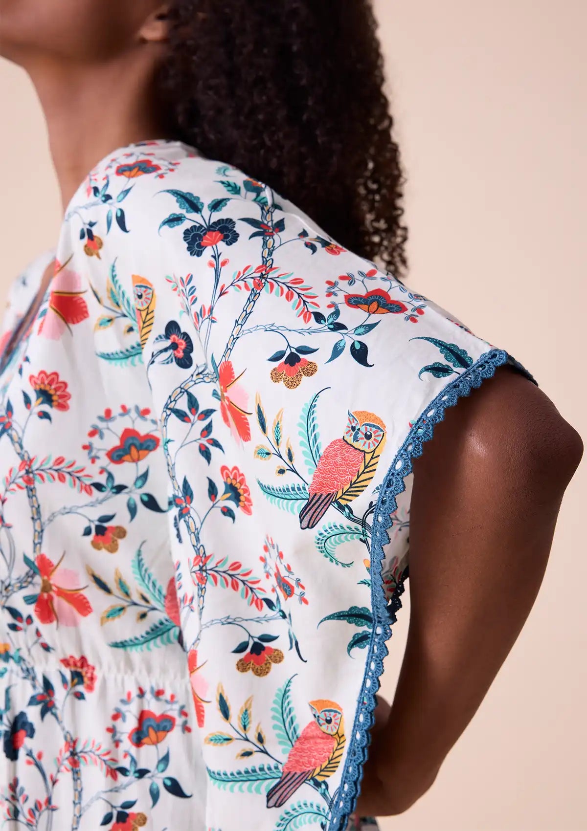 Athena printed kaftan with lace Price