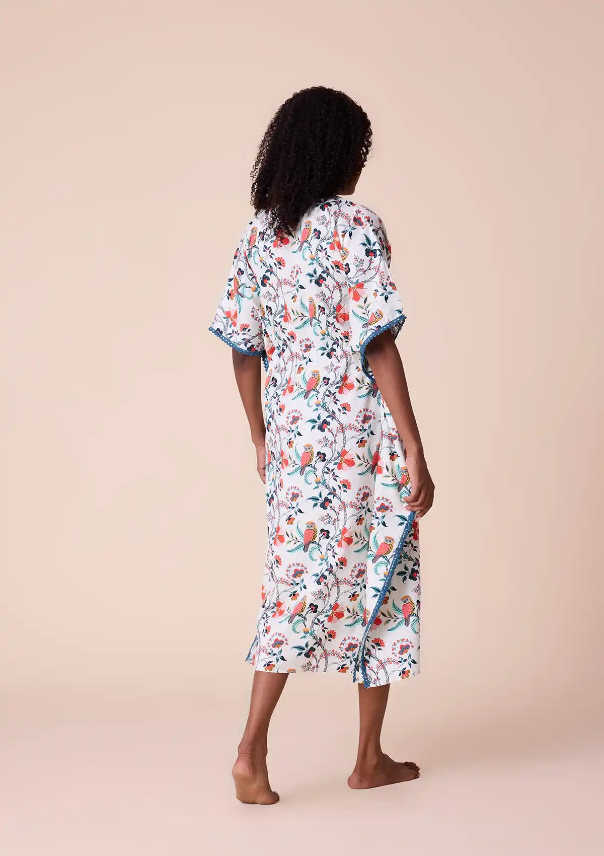 Buy Athena printed kaftan with lace