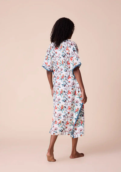 Athena - Printed Kaftan Dress in Cotton Satin