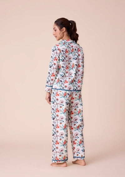 Athena - Shirt and Trouser Set in Cotton Satin