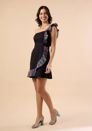 Bella - Serapes Printed One Shoulder Dress