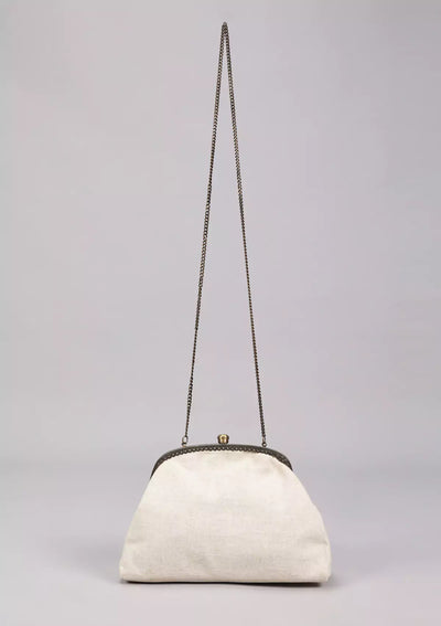 Buy Beige handheld clutch and sling bag Online