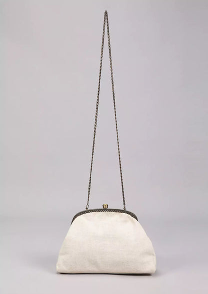 Buy Beige handheld clutch and sling bag Online