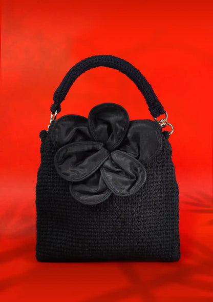 Black crochet Mini bag