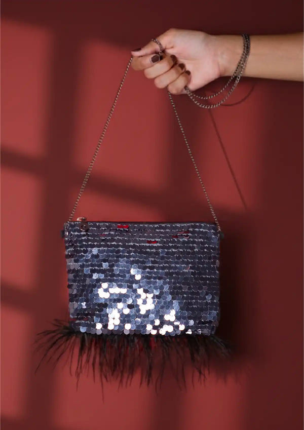Black Sequin Sparkling Mini Sling Bag