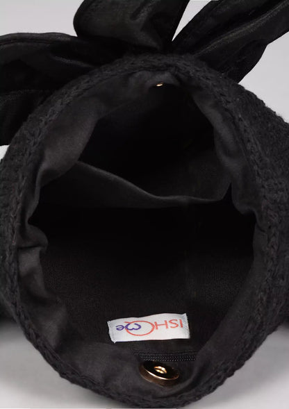 Black crochet Mini bag For Women