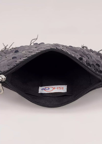 Black sequin sparkling mini sling bag Price