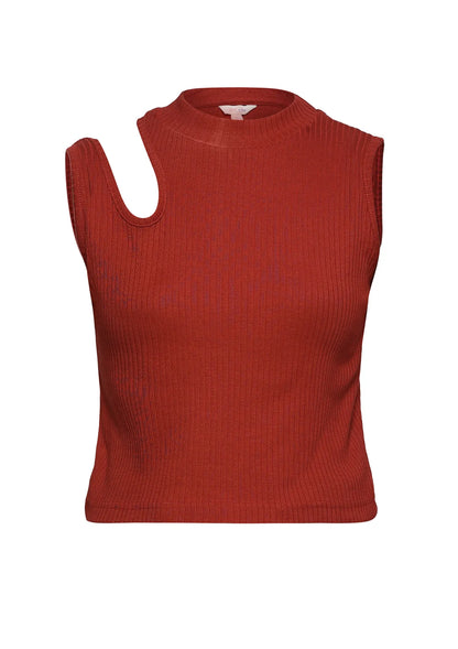 Buy Burgundy cut out crop top Online