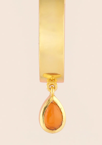 Carnelian Drop Hoops for Women