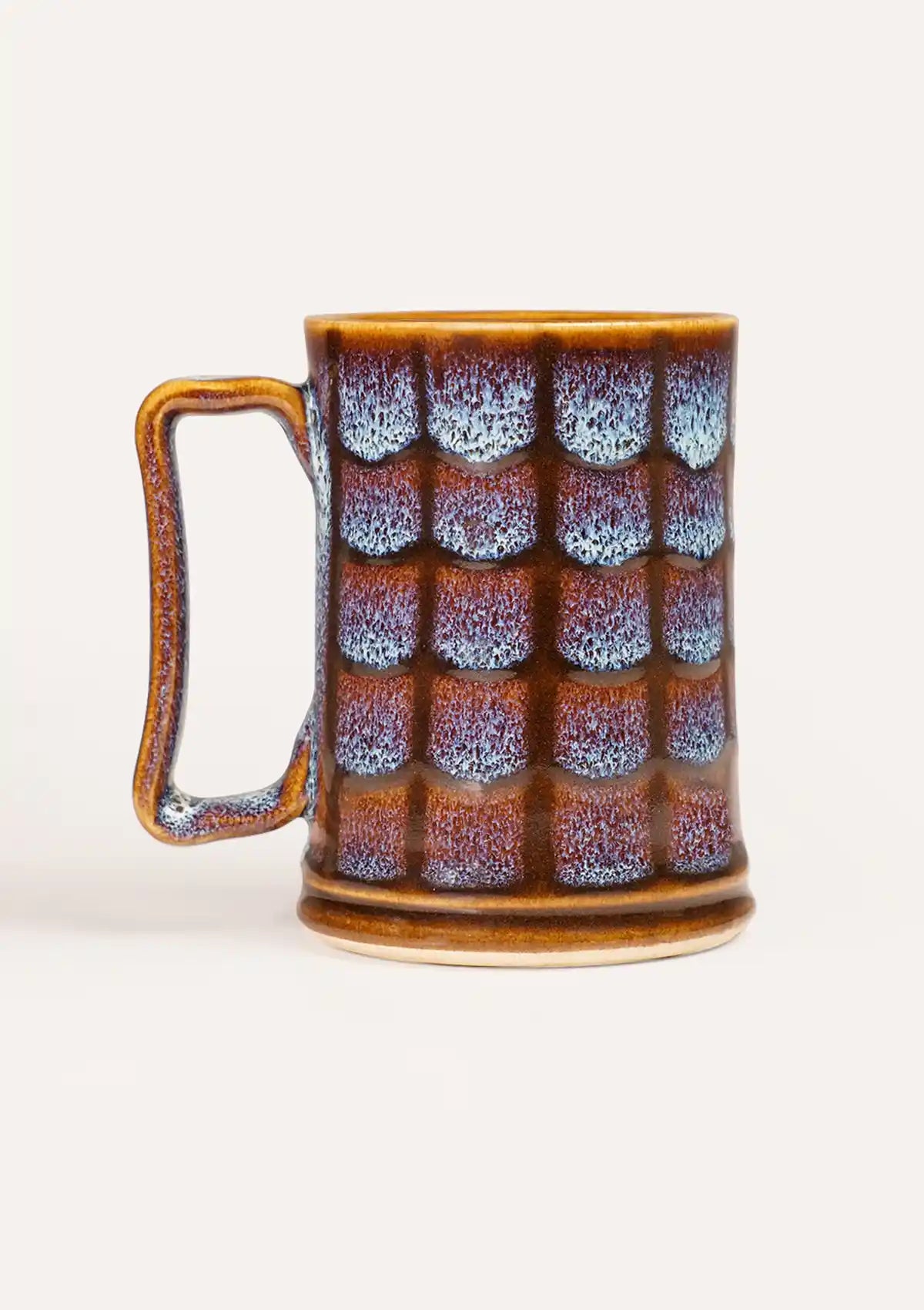Ceramic Beer Mug - Blue and Brown