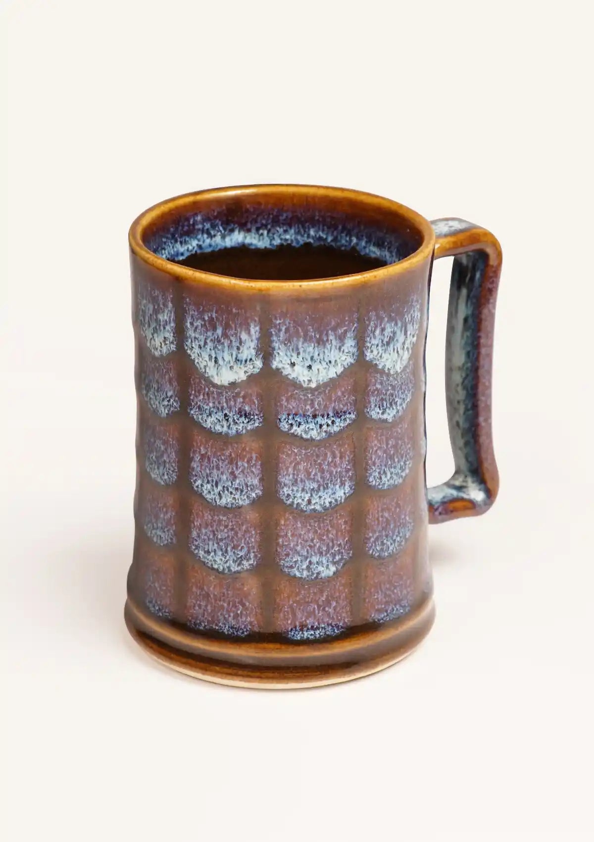 Ceramic Beer Mug - Blue and Brown