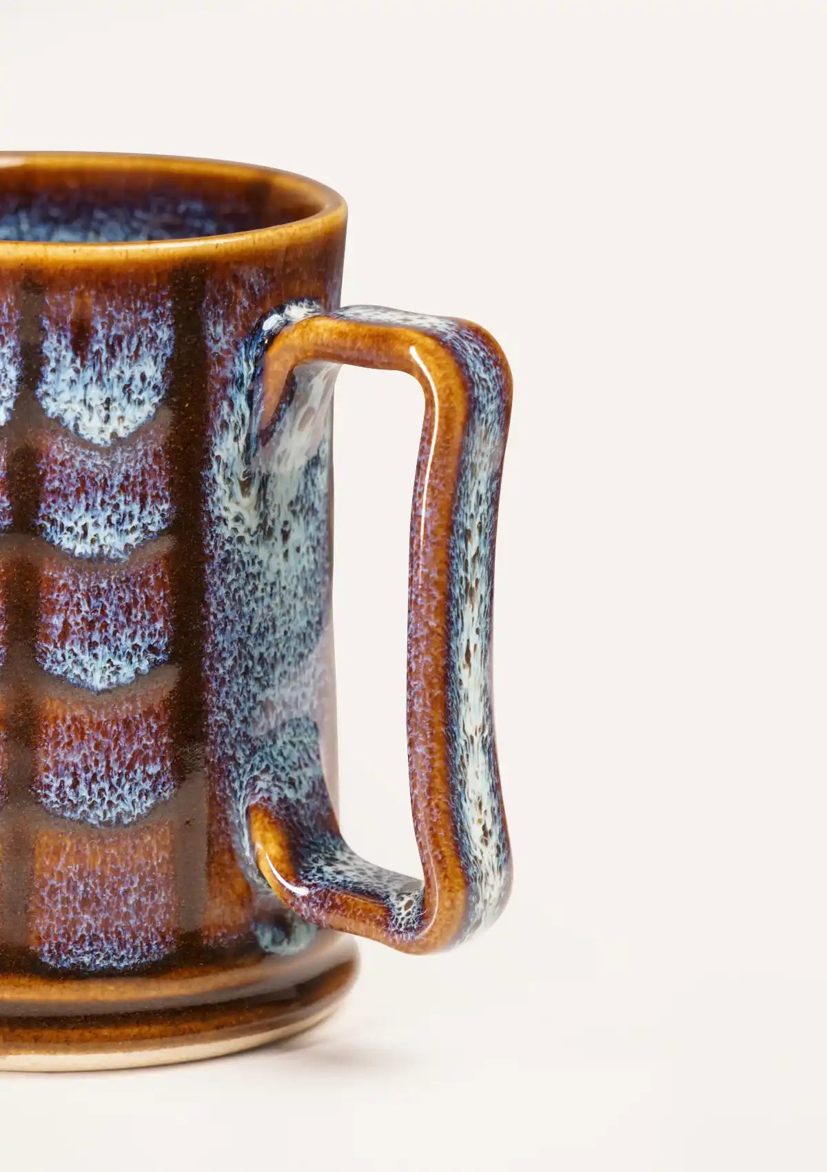 Ceramic Beer Mug - Blue and Brown
