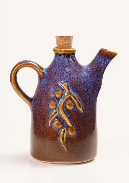 Ceramic Oil Dispenser - Purple and Brown