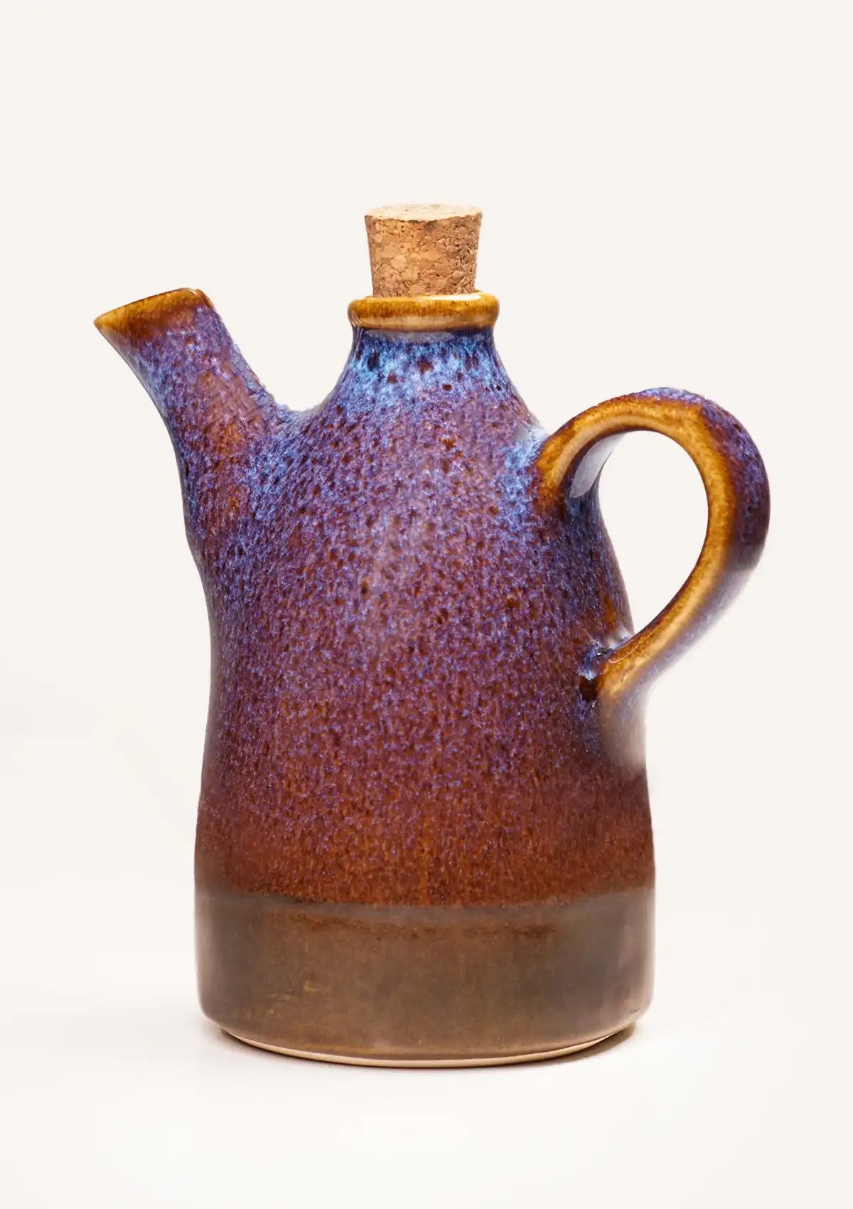 Ceramic Oil Dispenser - Purple and Brown