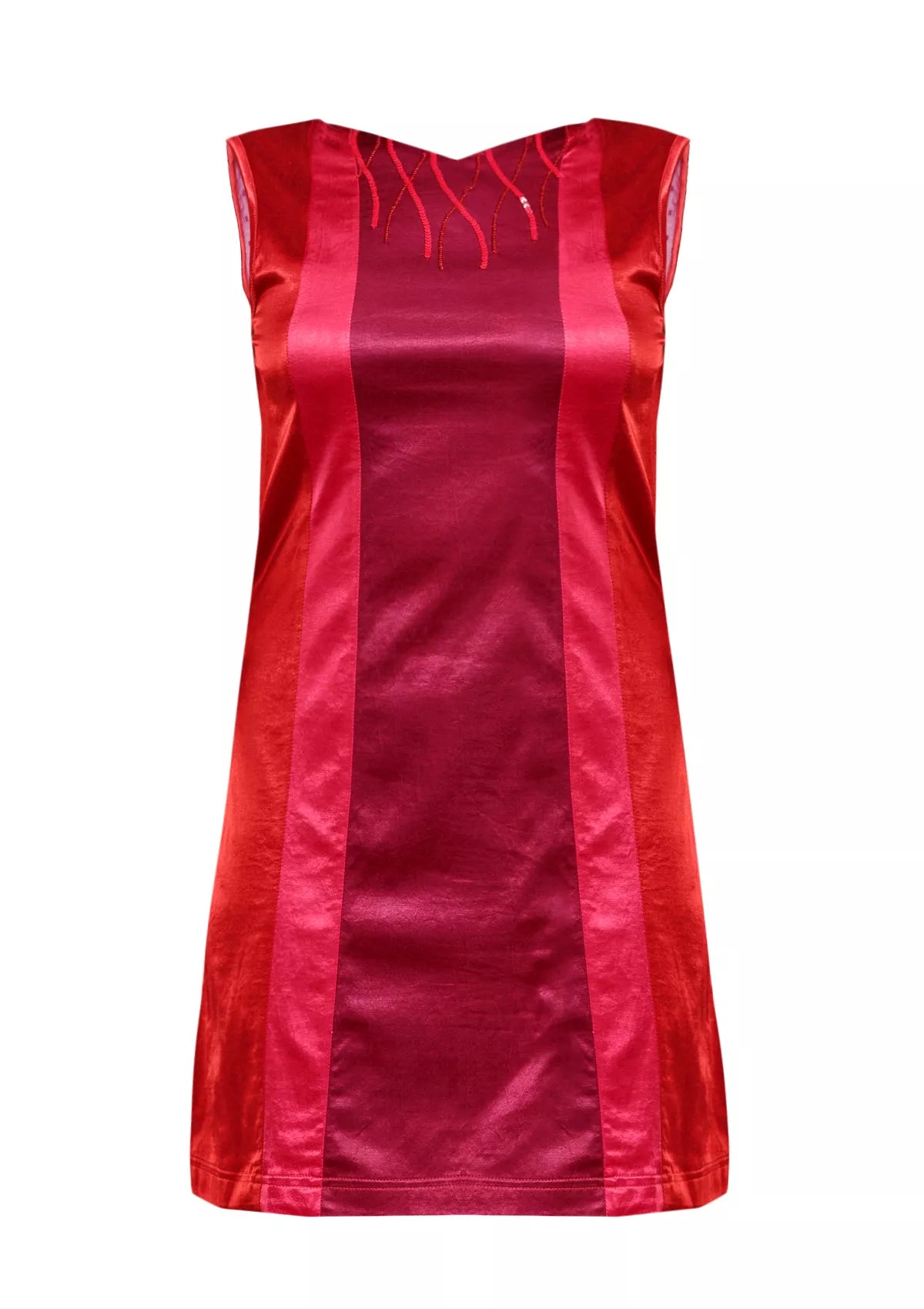 Buy Cherry Amour - Velvet Cut Panel Embellished Mini Dress Online