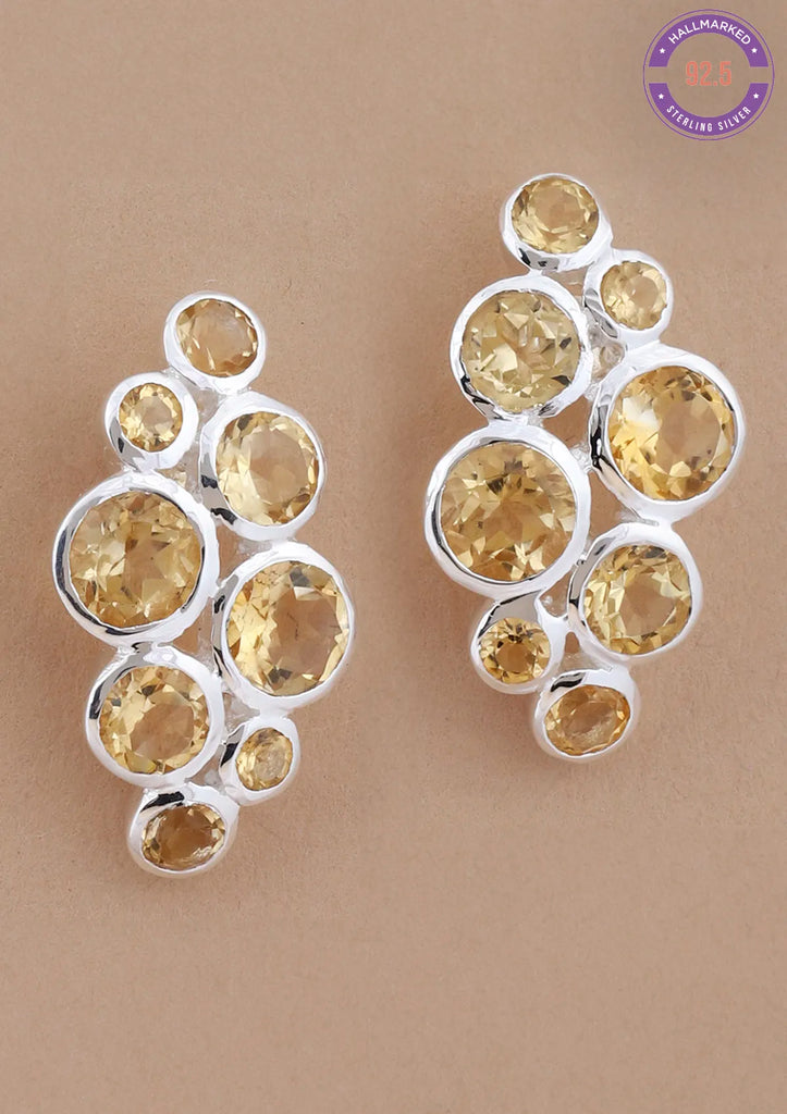 Citrine Silver Stud Earring