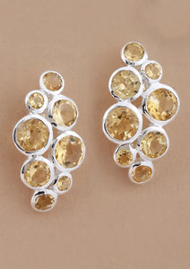 Citrine Silver Stud Earring