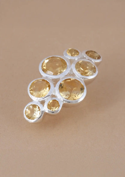 Citrine Silver Stud Earring For Women