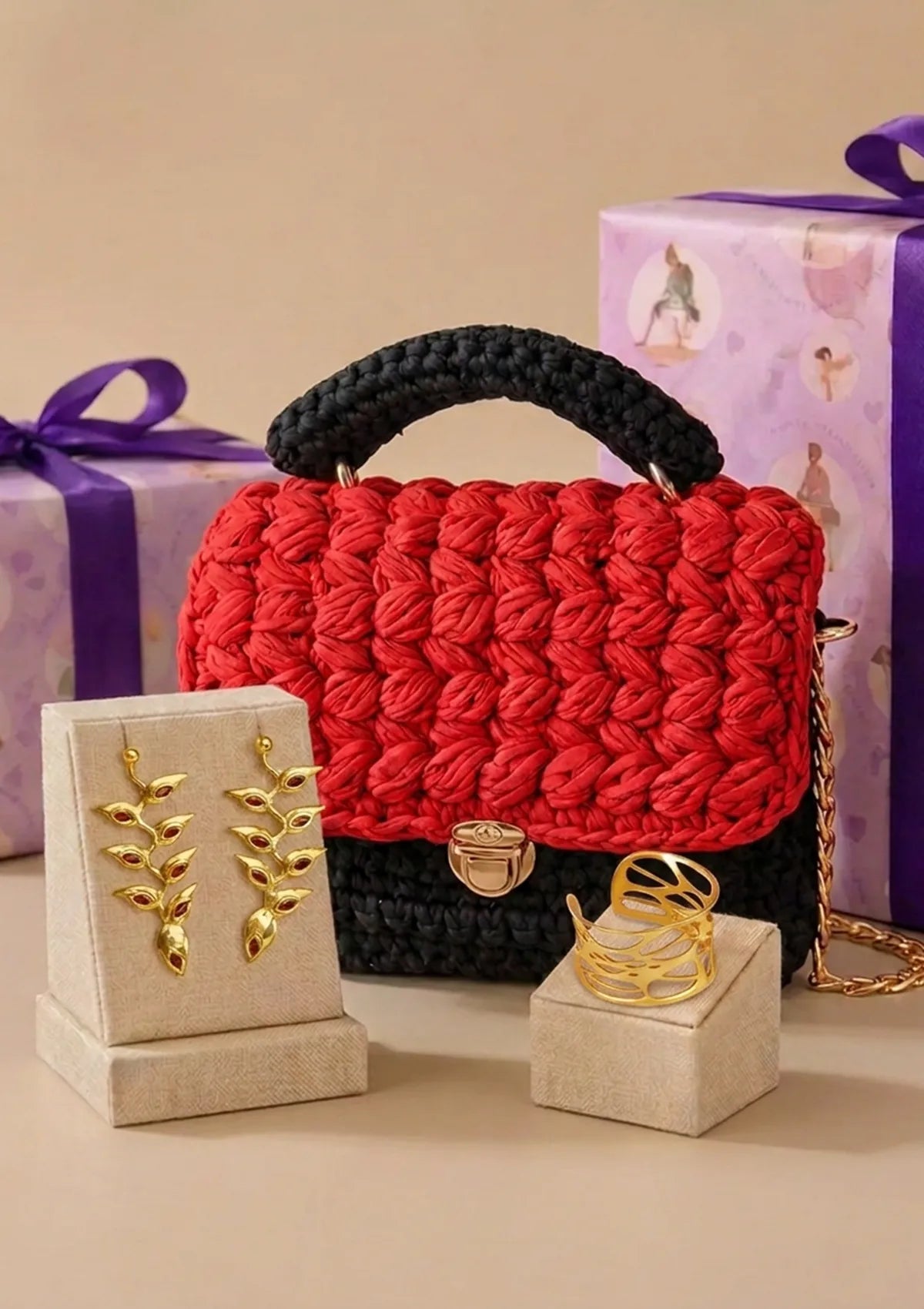 Crimson Elegance Anniversary Gift Set for Her .webp