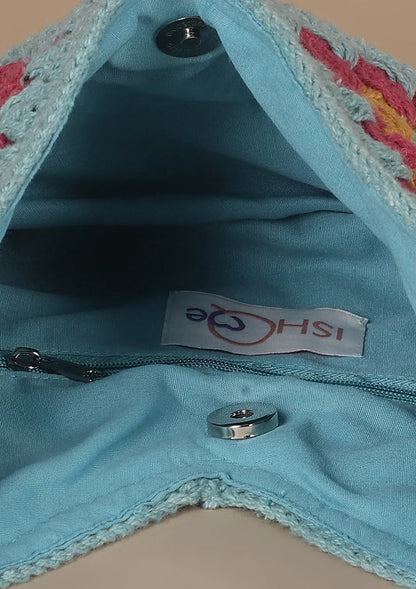 Buy Crossbody Blue Crochet Bag Price