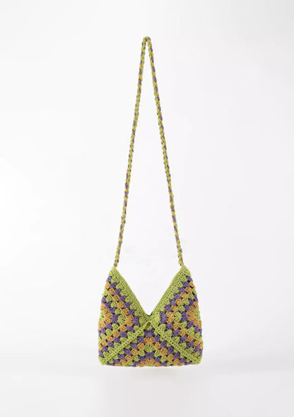 Crossbody Green Crochet Bag For Women