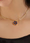 Neon Daisy Flower Pendant Necklace (Blue)