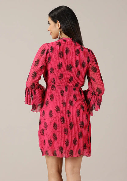 Dazzle - Pleated Chiffon Party Dress Online