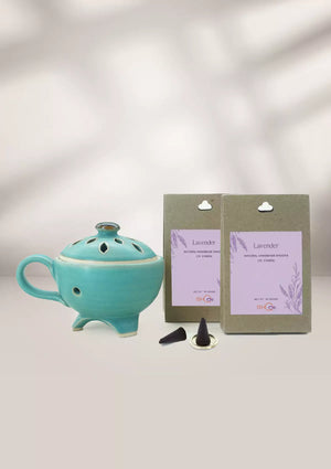 Turquoise Sea Dhoop Stand and Dhoop Cones Combo