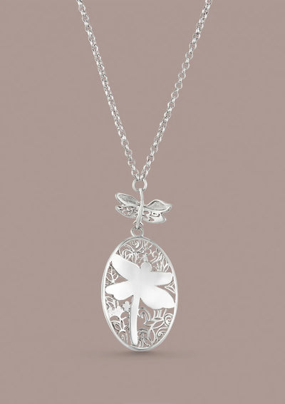 Buy Dragonfly Pendant Silver Necklace Price
