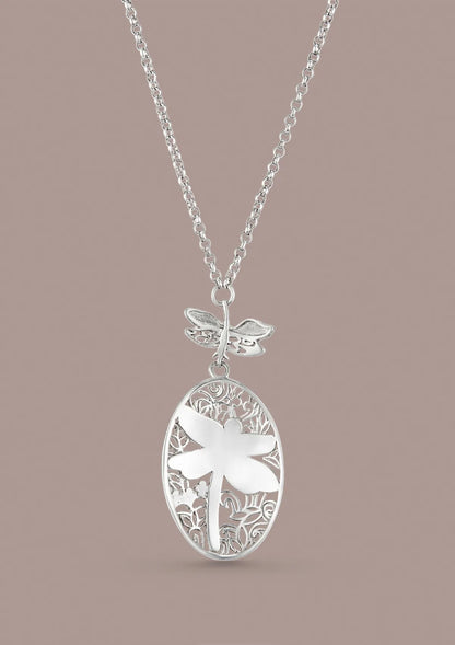 Buy Dragonfly Pendant Silver Necklace Price