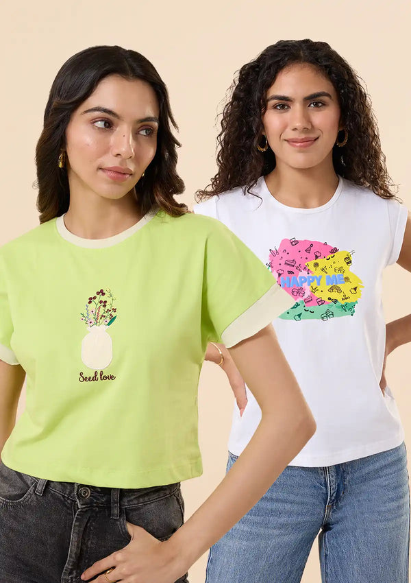 Smile and Plant Love T-shirt Combo