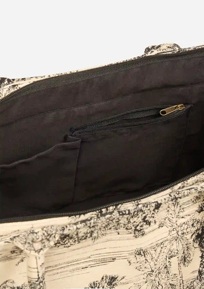 Embroidered Jacquard statement Tote Bag