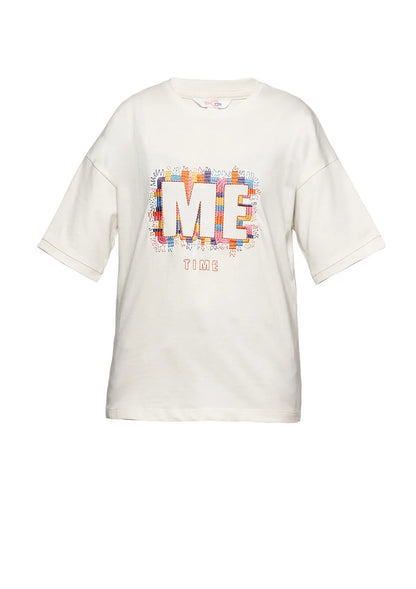 Embroidered Drop shoulder t-shirt For Women