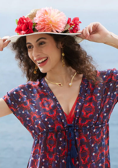 Enamel Pearl Gold Plated Choker