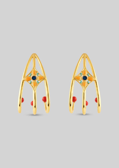 Buy Enamel Tri-Hoop Earring Online