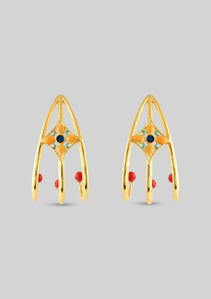 Buy Enamel Tri-Hoop Earring Online