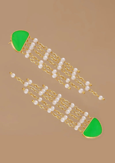  Enameled Neon Tassel Earring (Green) Price
