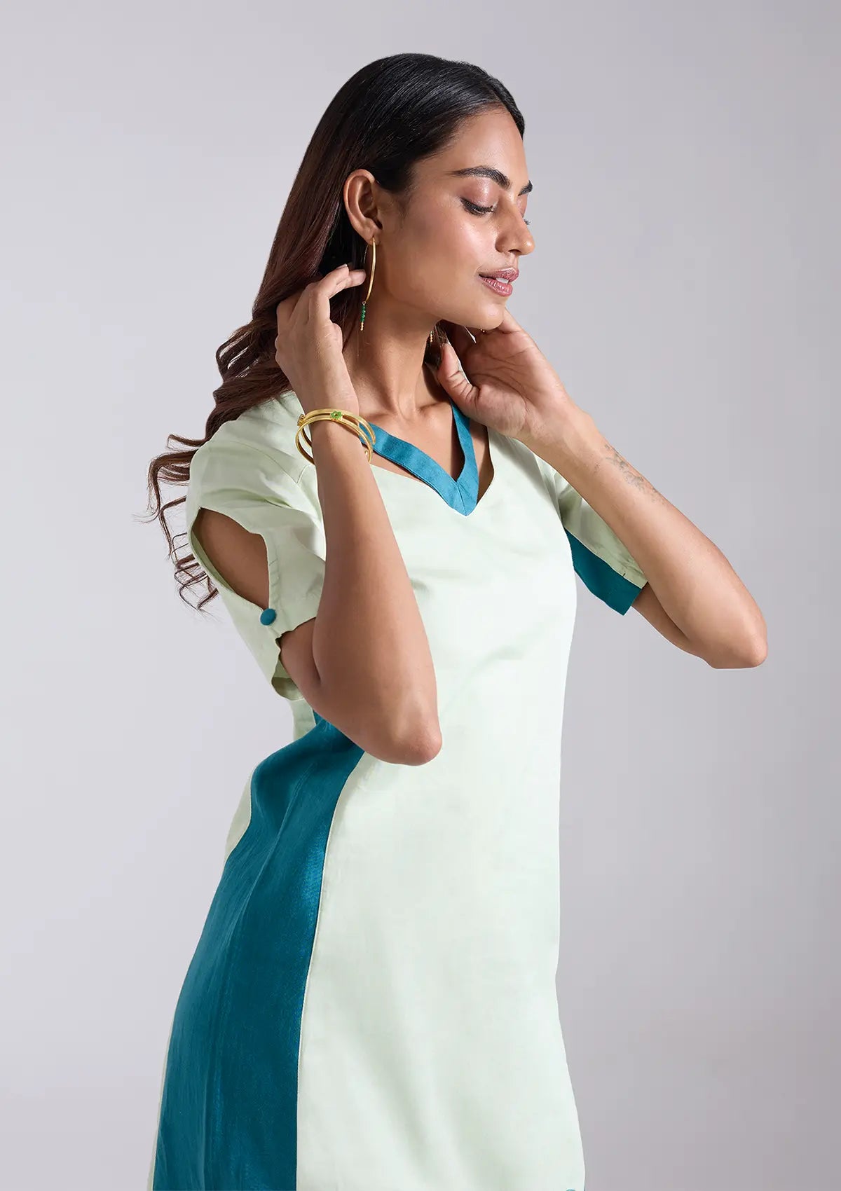 Fairuza Structured Teal Green Dresses