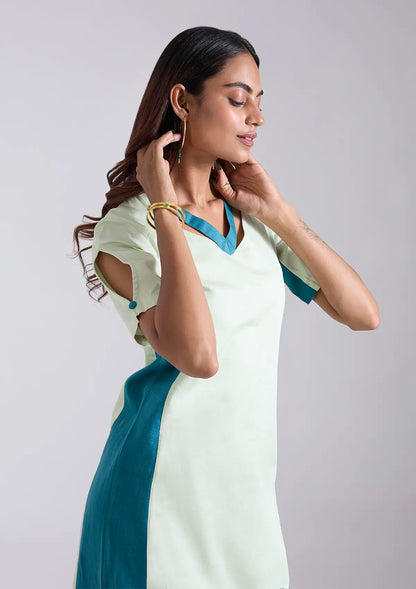 Fairuza Structured Teal Green Dresses